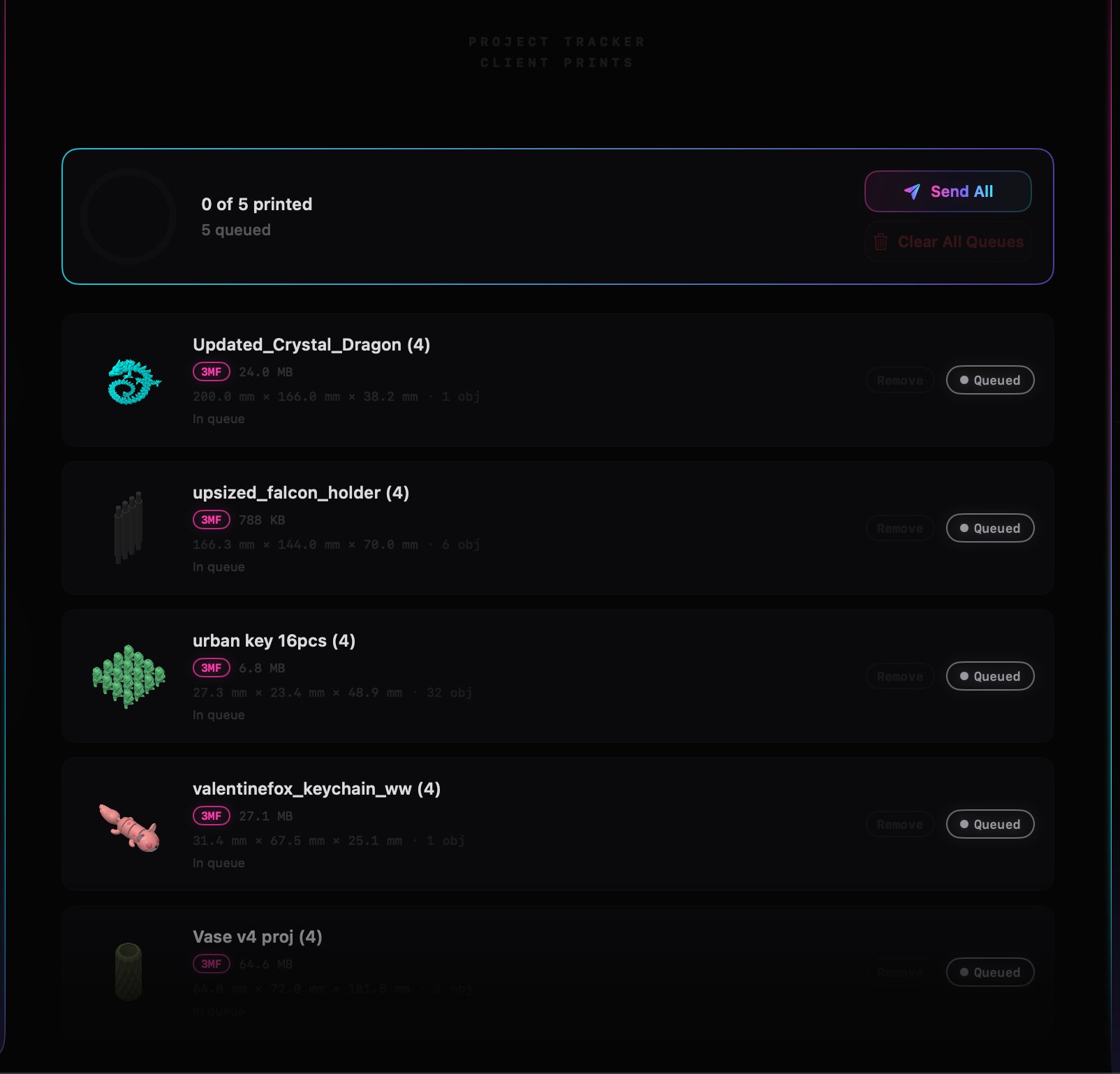 Project Queue — HEXOstudios